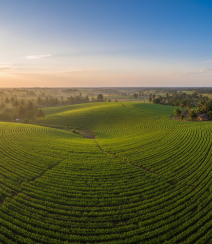 Paysage agricole illustrant la production et la valorisation des ressources