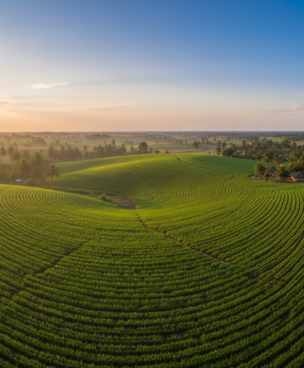 Paysage agricole illustrant la production et la valorisation des ressources