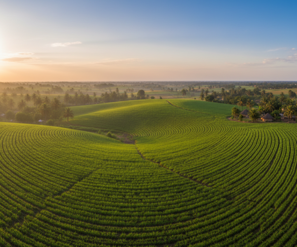 Paysage agricole illustrant la production et la valorisation des ressources