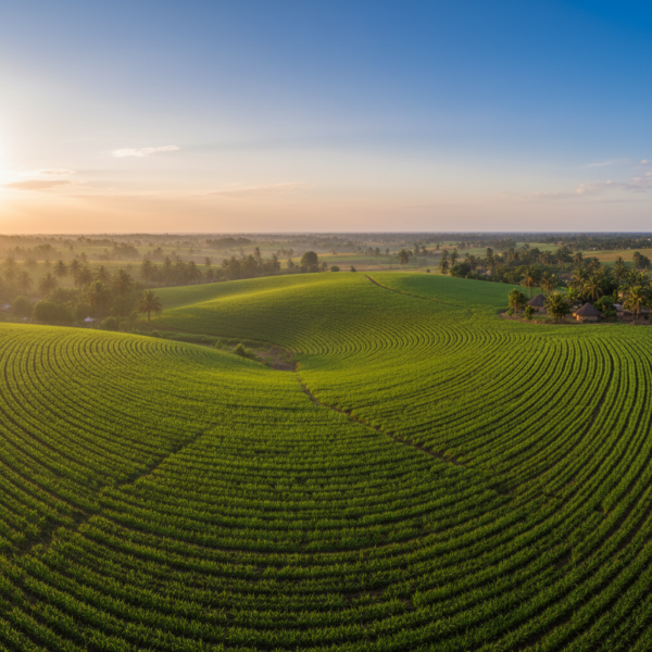 Paysage agricole illustrant la production et la valorisation des ressources
