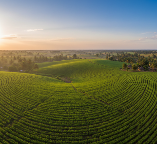 Paysage agricole illustrant la production et la valorisation des ressources