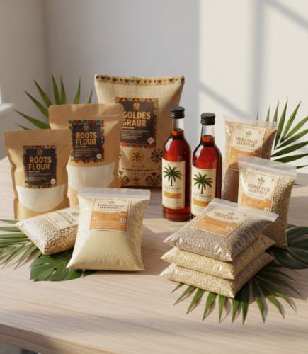 Produits agroalimentaires conditionnés illustrant la qualité et la traçabilité
