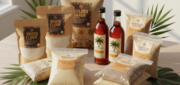 Produits agroalimentaires conditionnés illustrant la qualité et la traçabilité